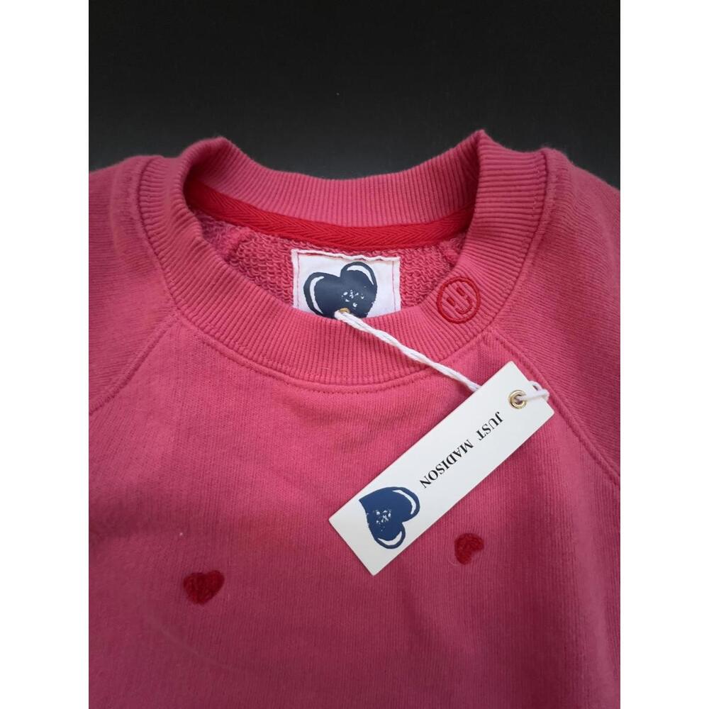 Just Madison NEW Pink Heart Embroidered Sweatshirt - XS - Picture 2 of 10